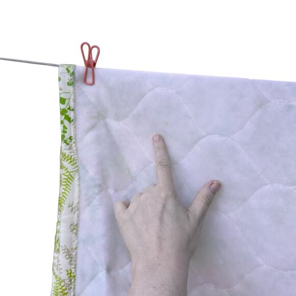 Vintage Vera Nuemann Shadow Fern Quilted Bedspread Twin (84x106) Green Butterfly - Picture 6 of 8